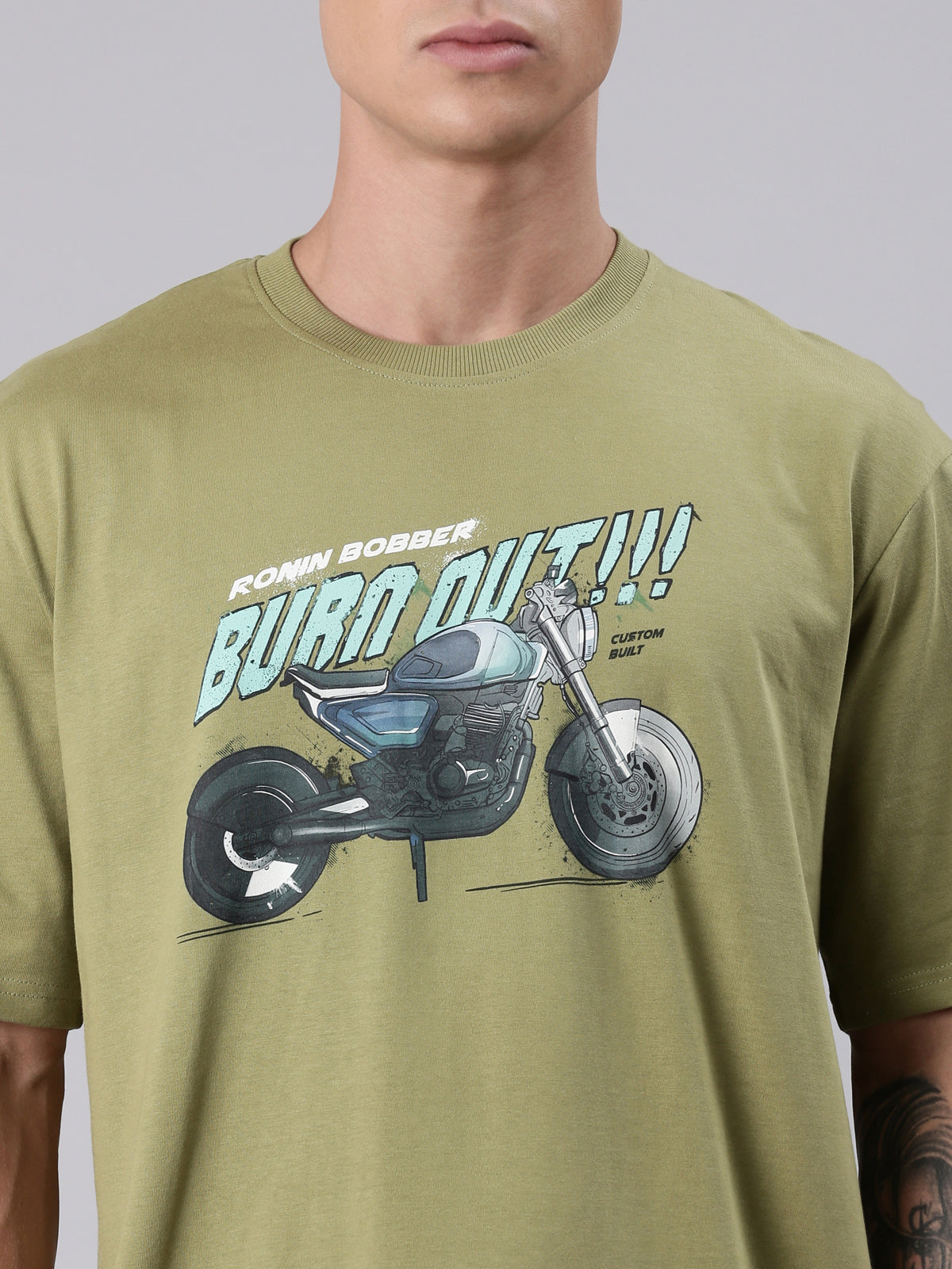 TVS Lifestyle 100% Cotton Oversized Graphic T-shirt for Men | Premium 220 GSM Heavyweight Tee with Relaxed Fit | Soft Cotton Oversized T Shirt for Boys | Durable Ribbed Neckline Streetwear Style